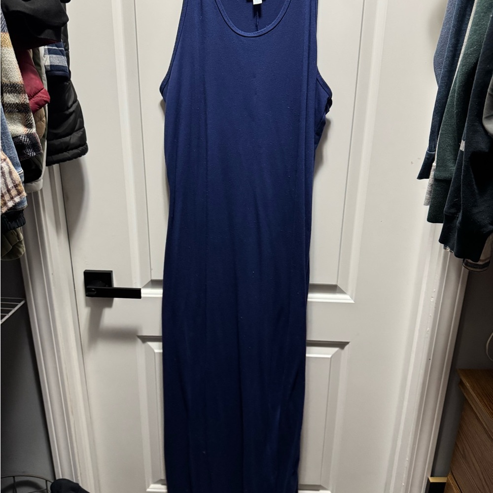 Elegant Blue Sleeveless Dress